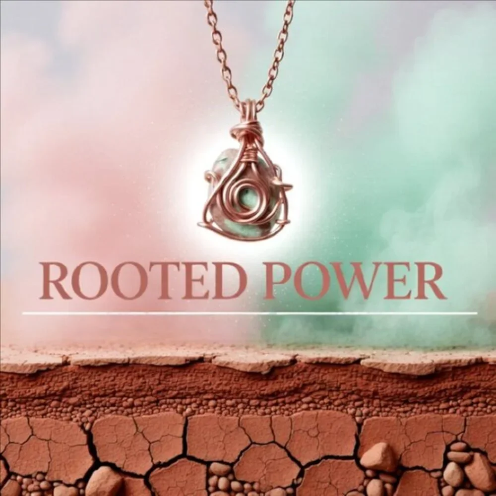 Reversible! Copper Wire Wrap Green Jasper Pendant + 21" Figaro Chain - Handmade - Picture 7 of 14